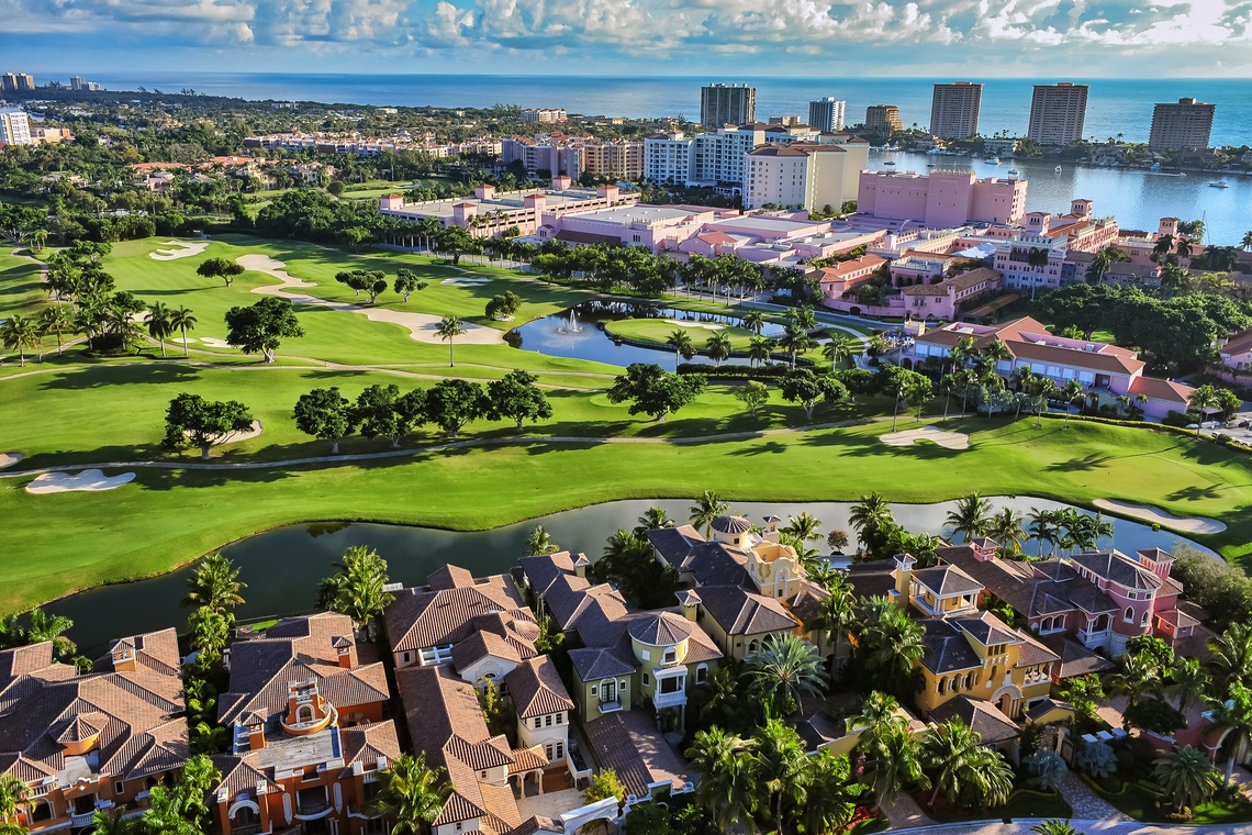 aerial view boca raton florida community