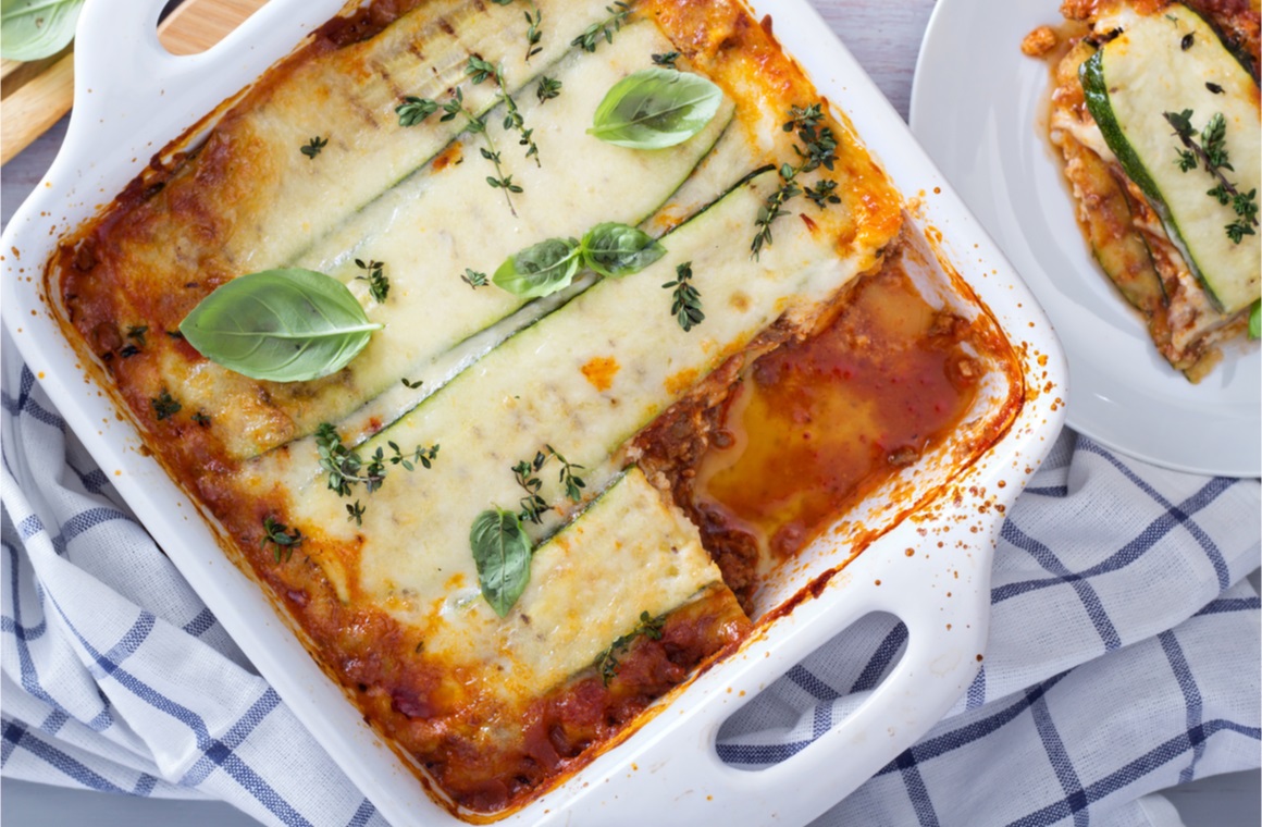 healthy zucchini lasagna bolognese