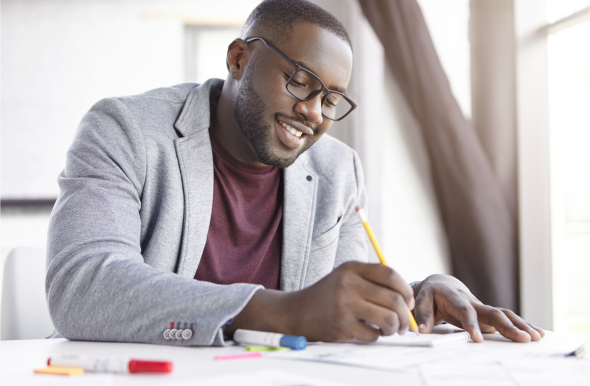 male dark skinned entrepreneur