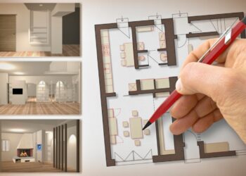 arhitect drawing an interior design
