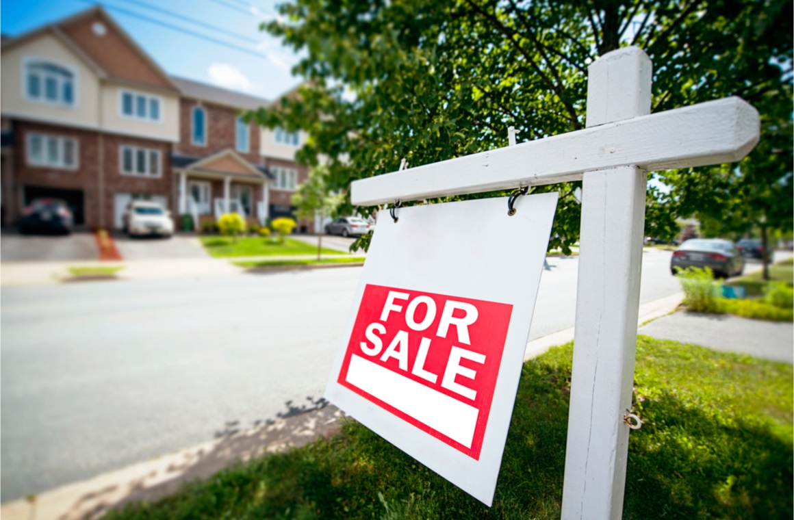 urban house for sale sign