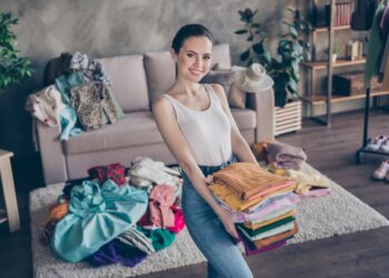 photo of pretty charming lady stay at home quarantine