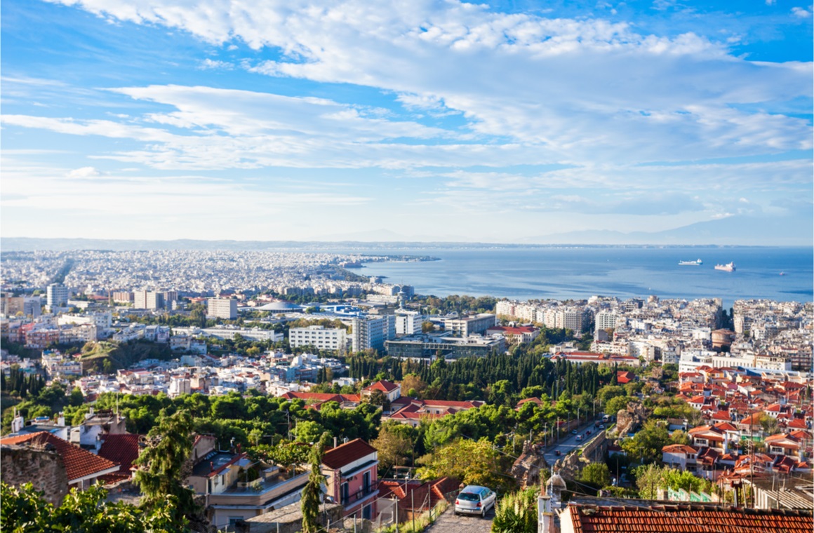 thessaloniki aerial panoramic view