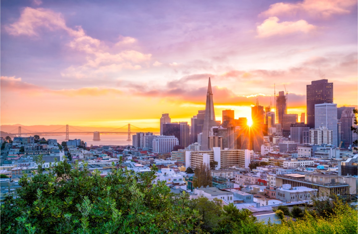 beautiful view of business center in downton san francisco