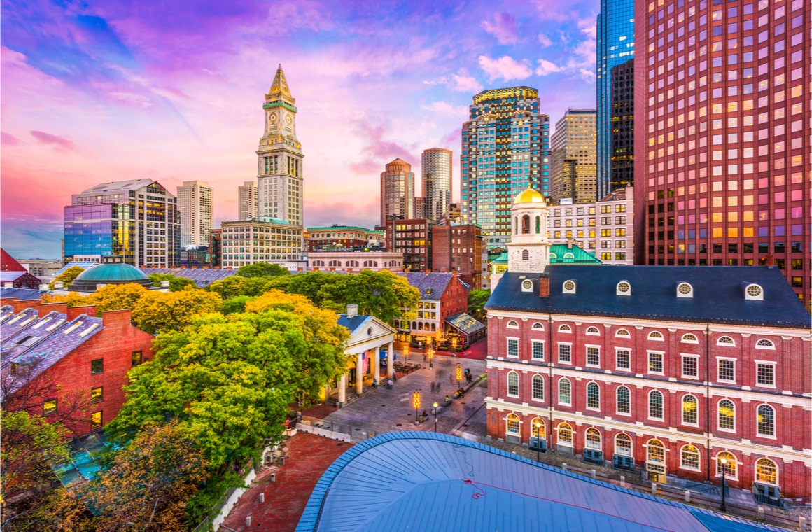 boston massachusetts usa historic skyline