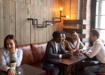 Multicultural group of friends