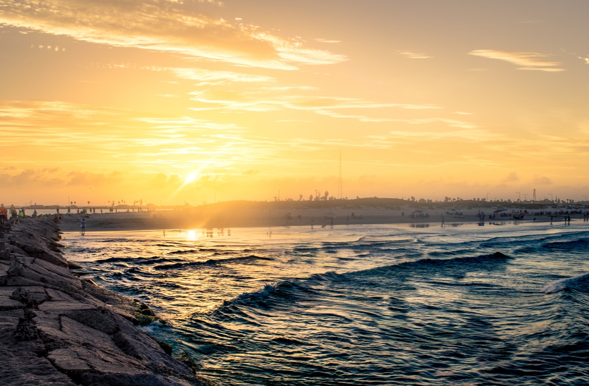 sunset off the coast