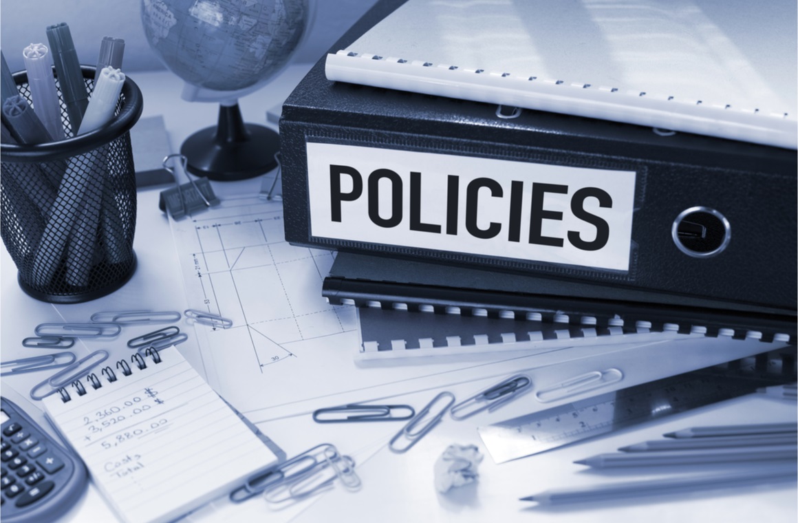 policies business concept with file