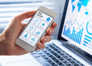 real estate app concept on mobile screen