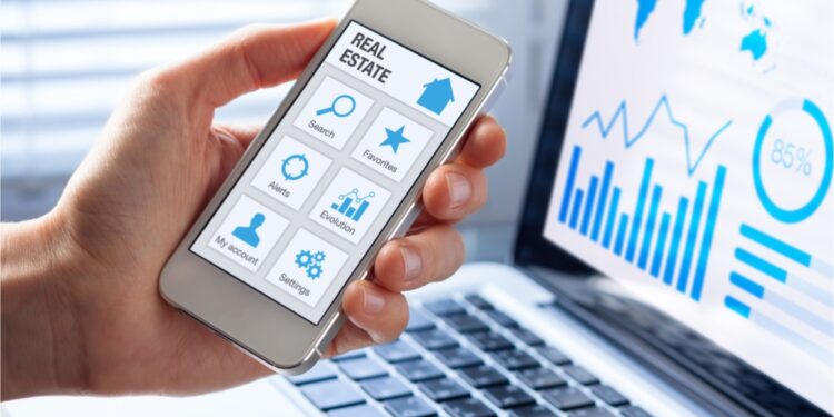 real estate app concept on mobile screen