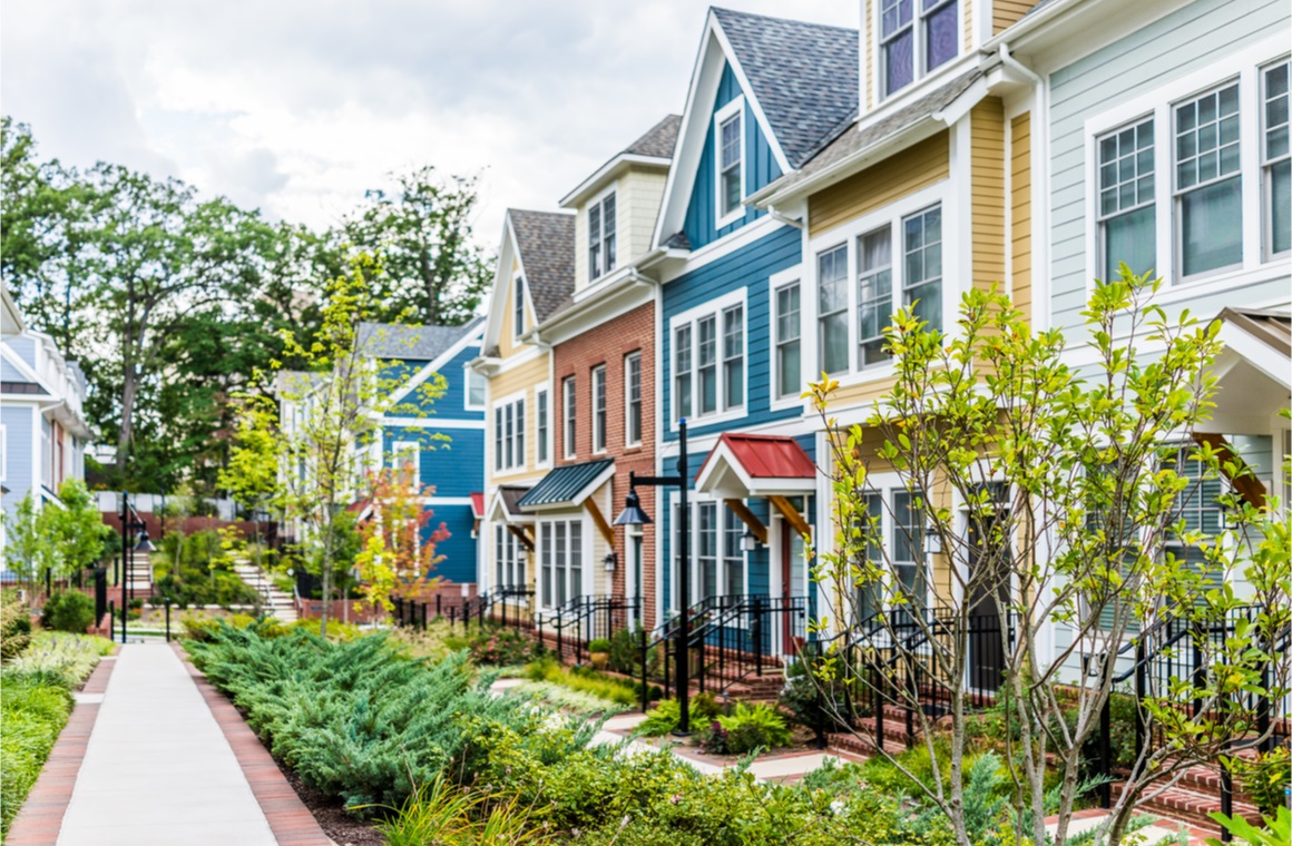 row of colorful houses