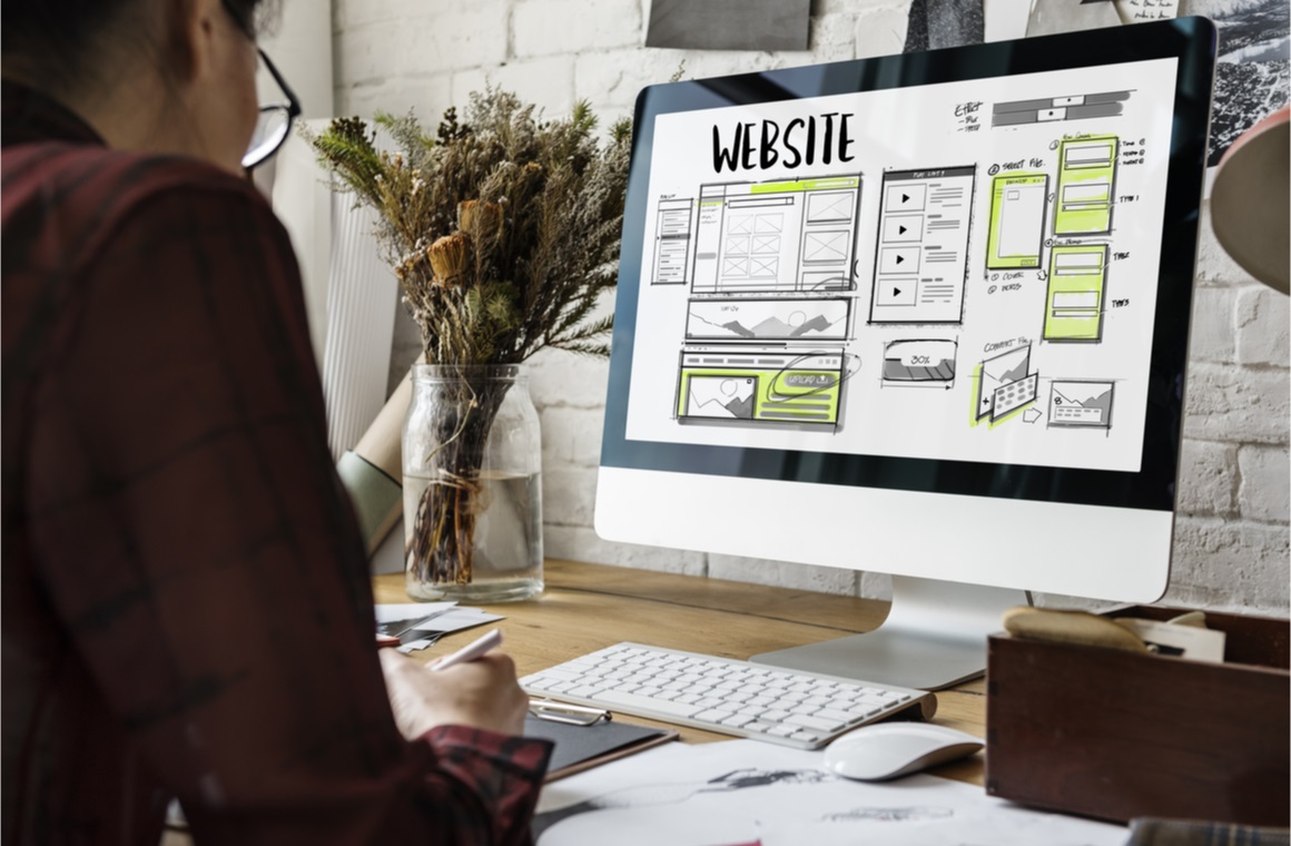 website development layout sketch drawing