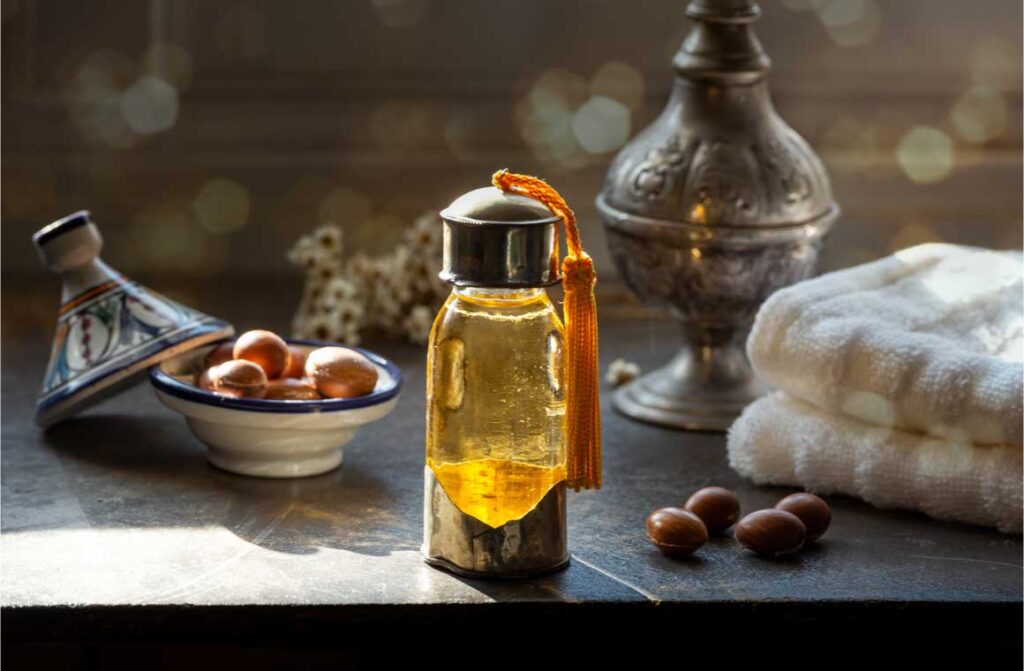 Glass bottle argan oil