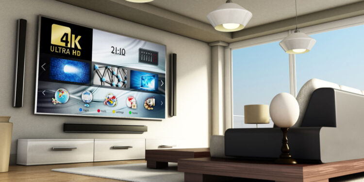 modern smart 4k tv room