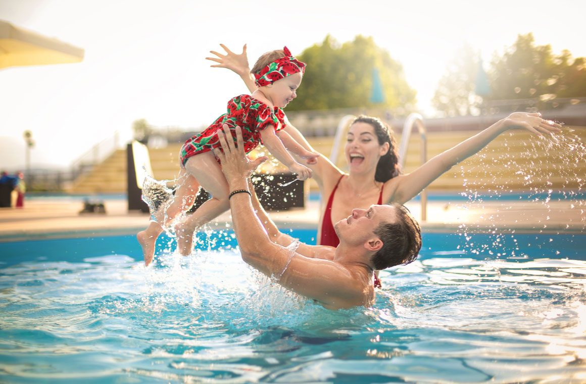 beautiful family swimming pool