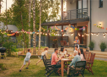 big family garden party celebration