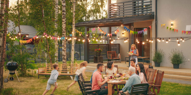 big family garden party celebration