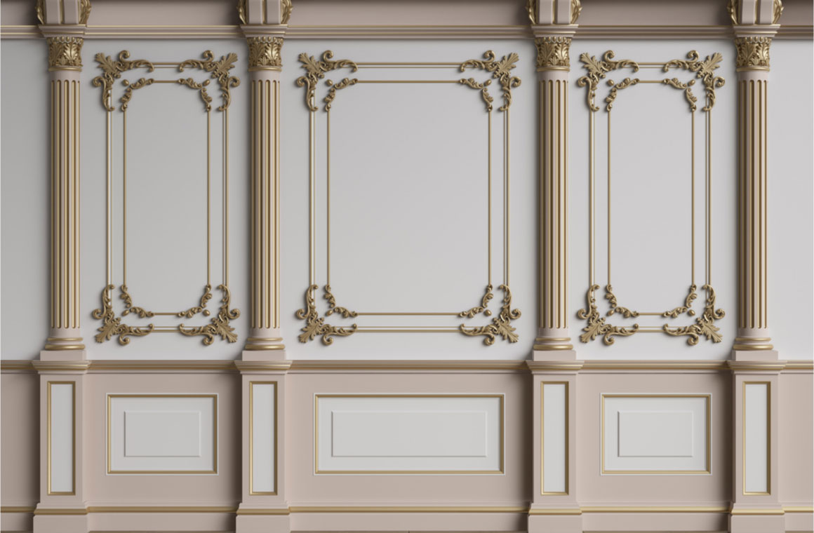 classic interior wall mouldings parquet