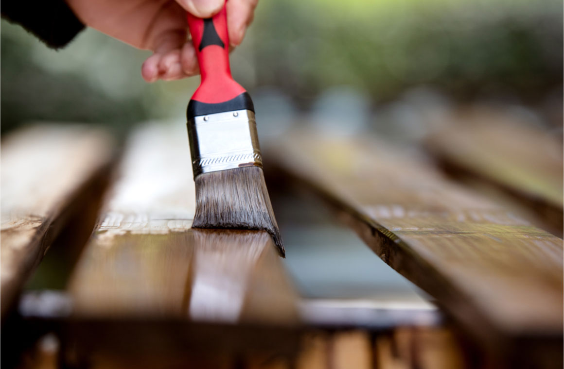 closeup paintbrush wooden