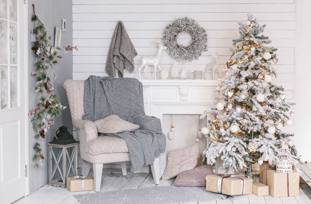 christmas interior gray colors