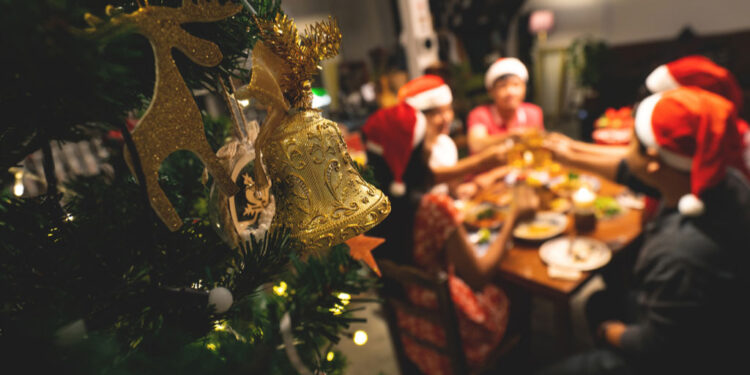 group of people have dinner christmas party
