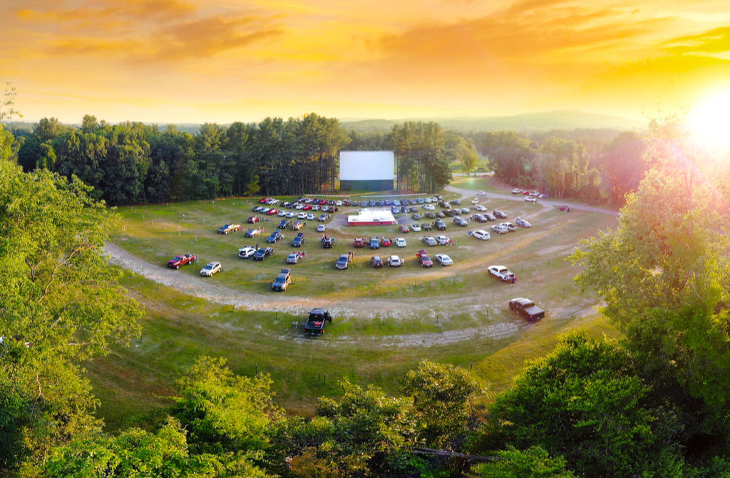 aerial view drive in theater