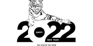 happy new year 2022 tiger drawing