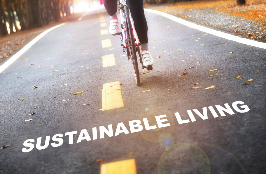 active sustainable living on bike