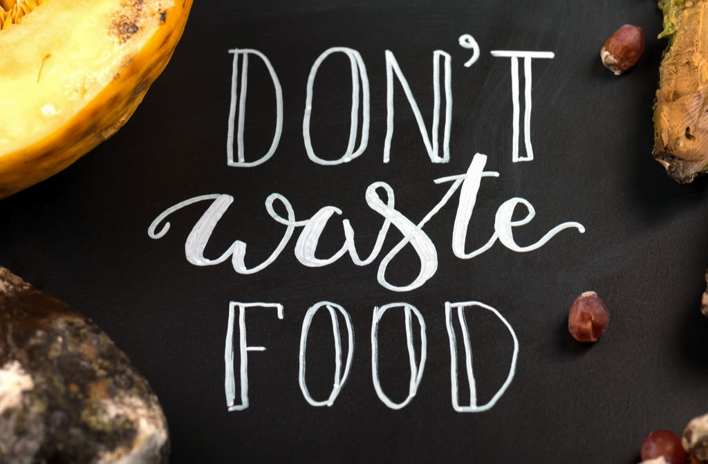 dont waste food lettering