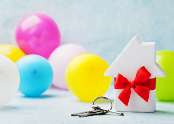 small wooden house decorated