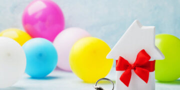 small wooden house decorated