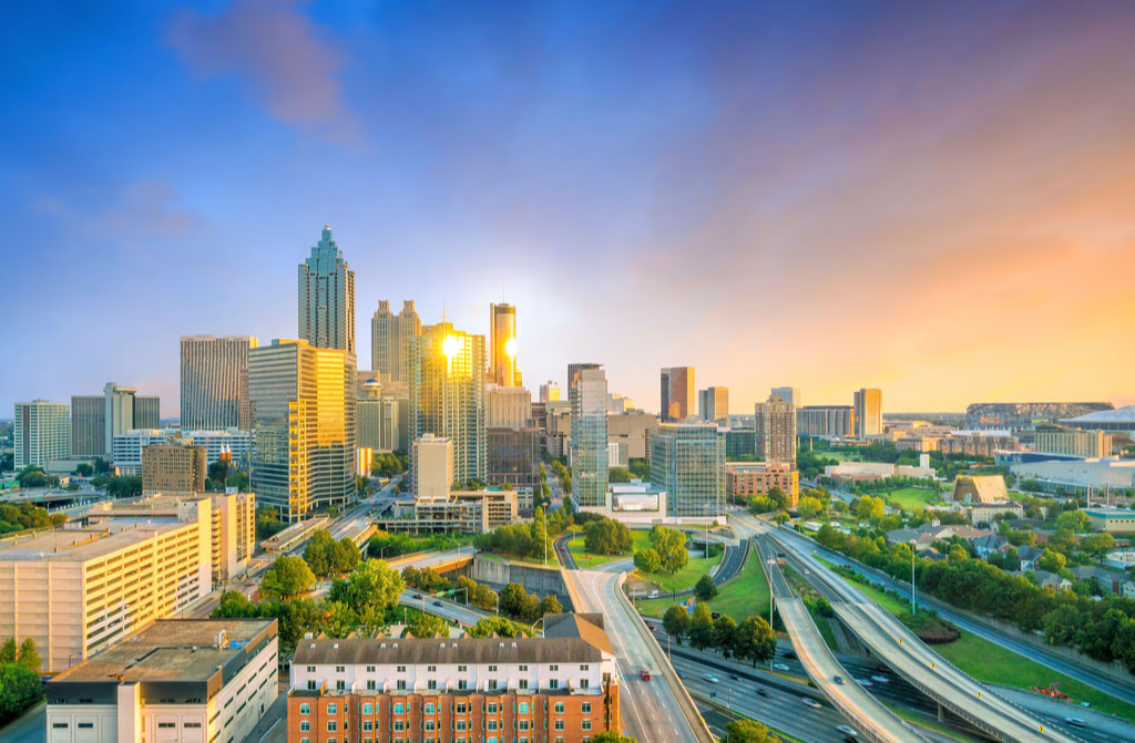 skyline atlanta downtown city