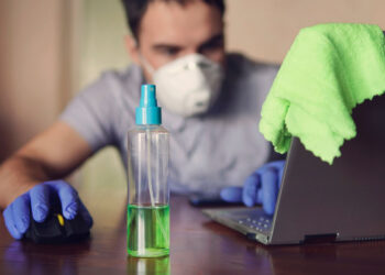 young man wearing medical face mask