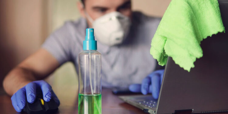young man wearing medical face mask