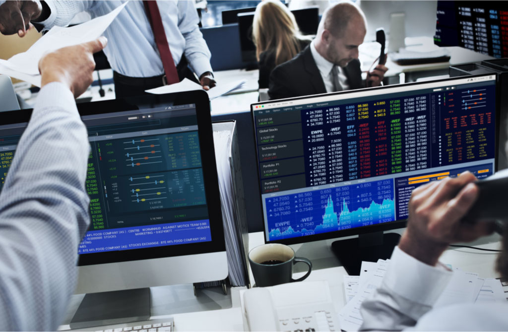 people working finance stock market