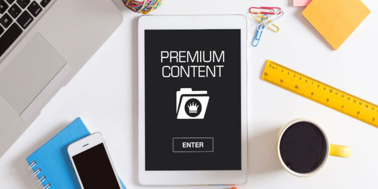 tablet premium content concept