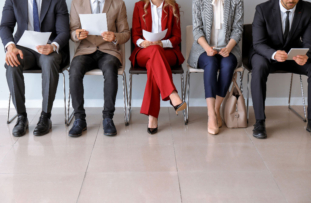 young people waiting for job interview