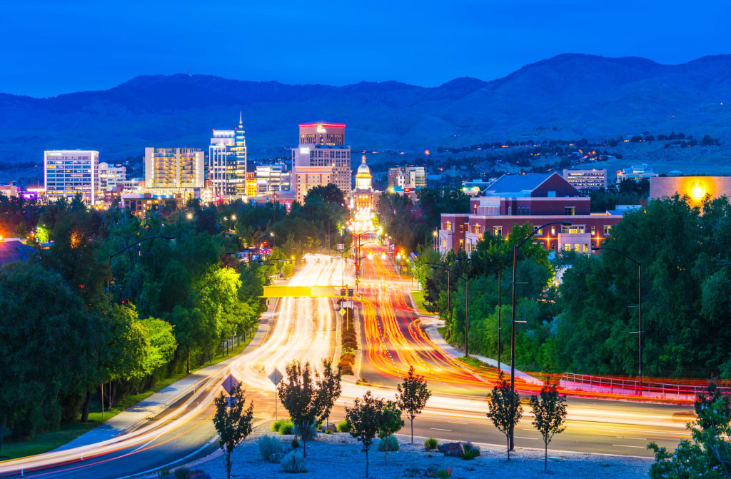 boise city nightscape city street