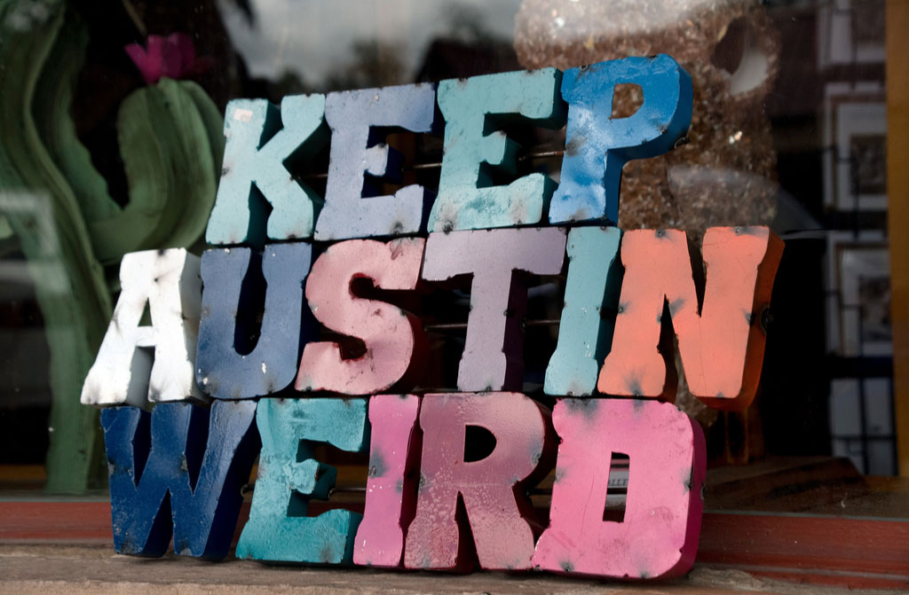 keep austin weird front plate