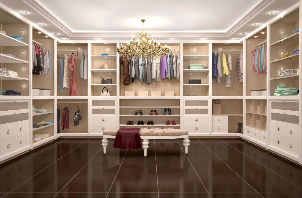 luxury wardrobe white color