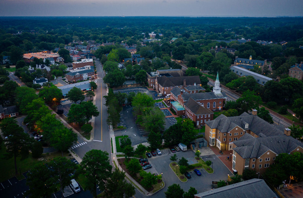 aerial view williamsburg virginia