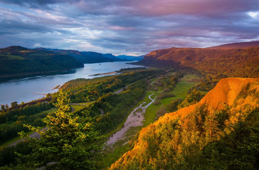 evening view on autumn color