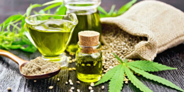 hemp oil two glass jars