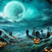 jack o lantern cemetery spooky night