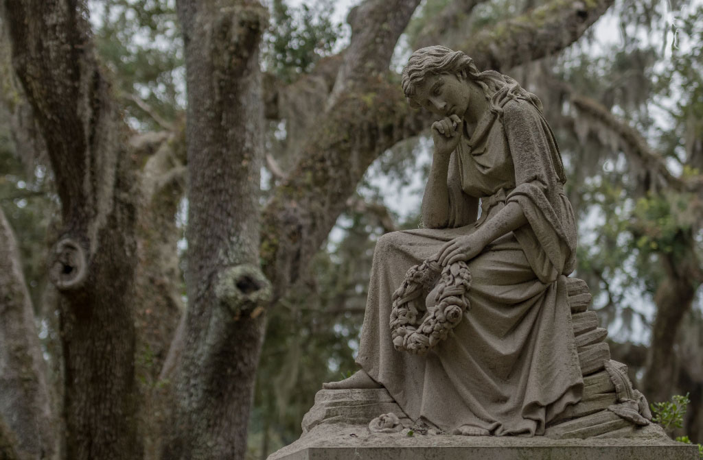 thinking woman statue