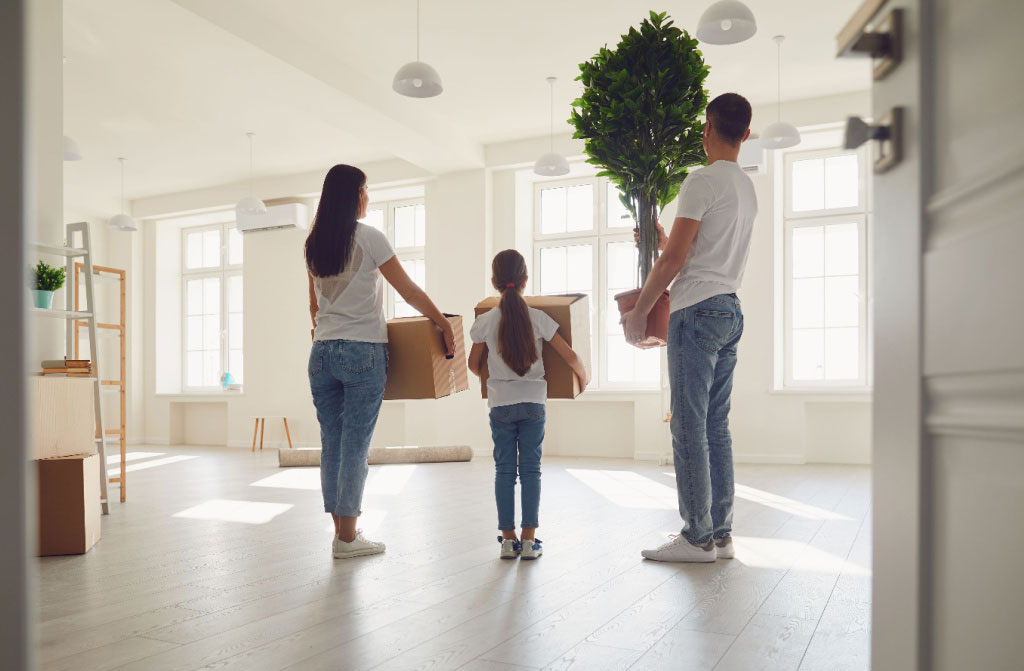 happy family moving