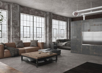 industrial styled modern open space