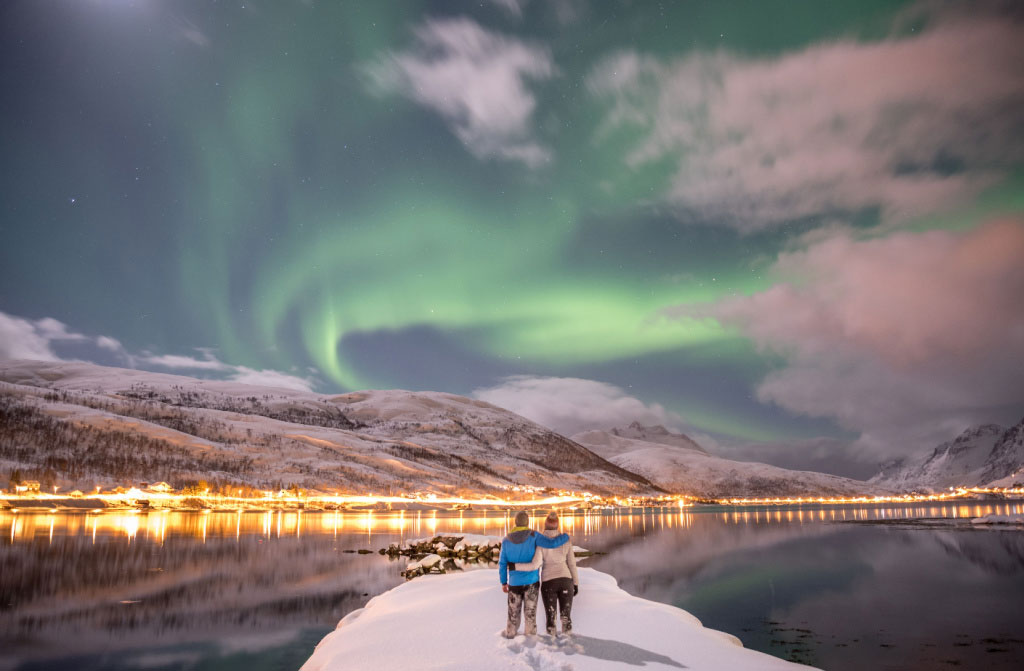 romantic aurora borealis tromso norway