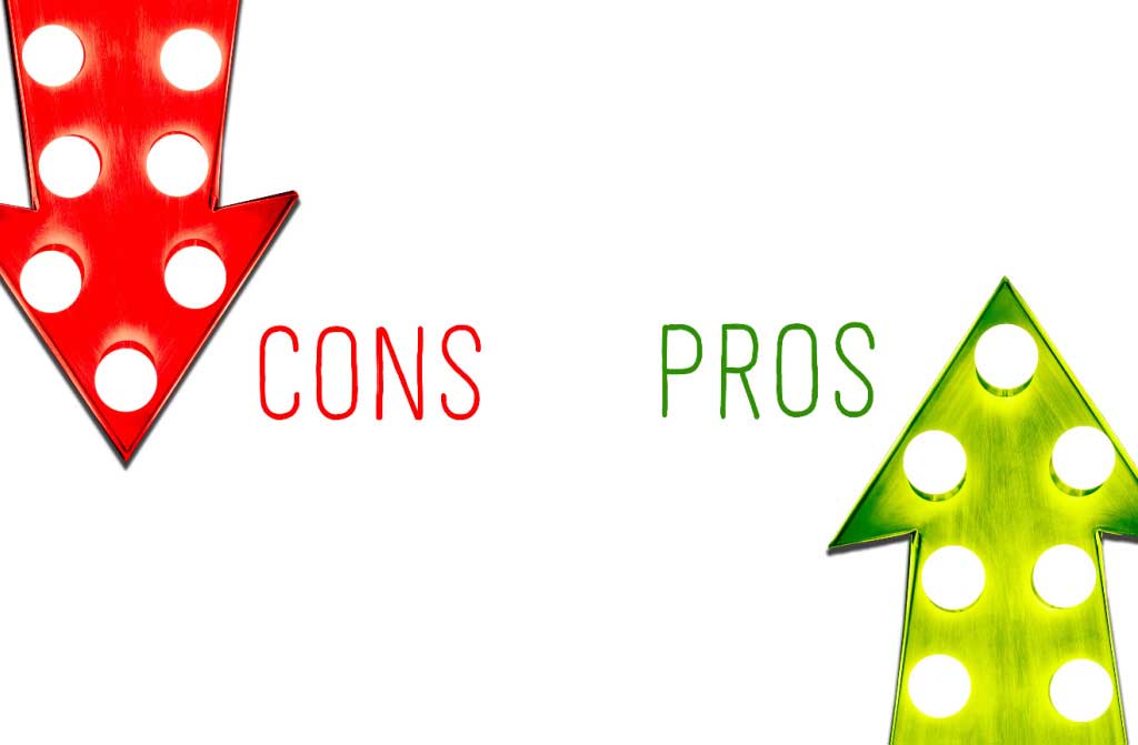 pros and cons red green sign