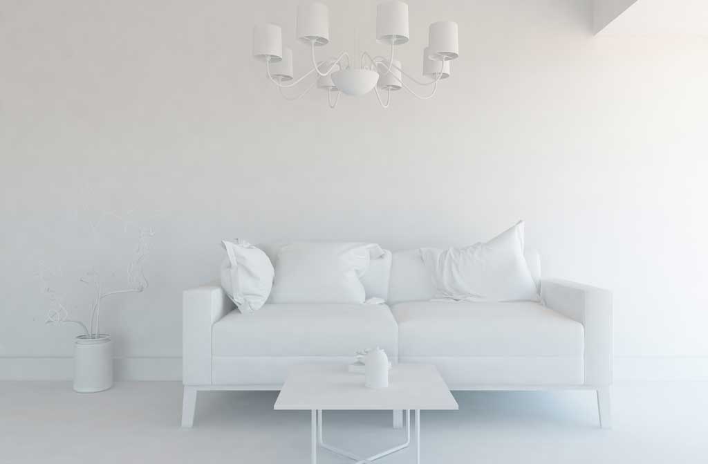 white minimalist living room